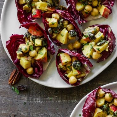 Curried Cranberry Apple Pecan Chickpea Salad