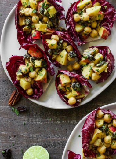 Curried Cranberry Apple Pecan Chickpea Salad