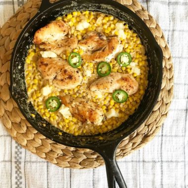 Chicken with sweet corn and cheese