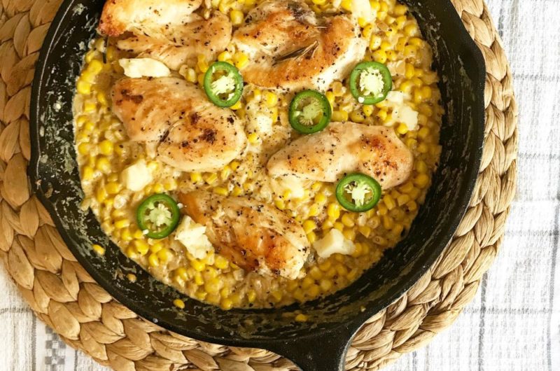 Chicken with sweet corn and cheese