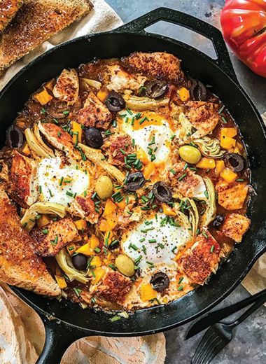 Blackened Cajun Spiced White Fish Shakshuka
