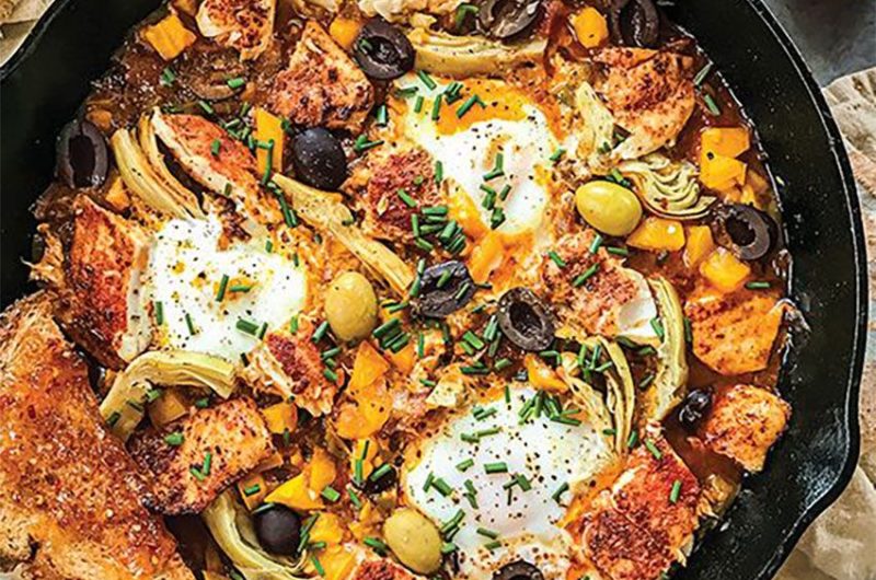 Blackened Cajun Spiced White Fish Shakshuka